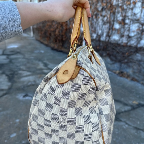 Louis Vuitton LV Hand Bag Speedy 30 White Damier Azur - Picture 6 of 16